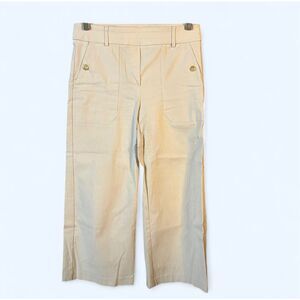 Jules & Leopold Women’s Medium cream Stripe Flared Wide leg Pants